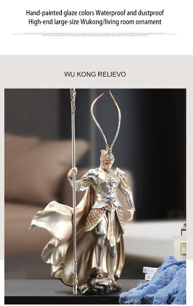 Return of the Wu Kong King Warrior Statue with Spear