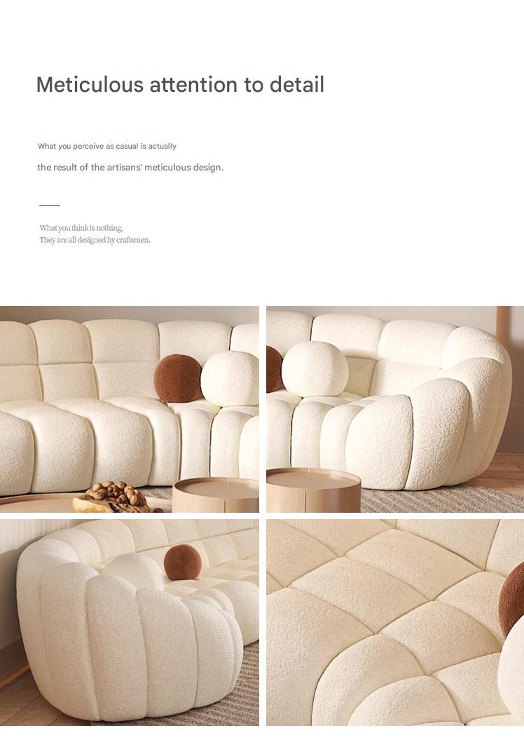 Italian Luxury Fabric Curved Sofa Set