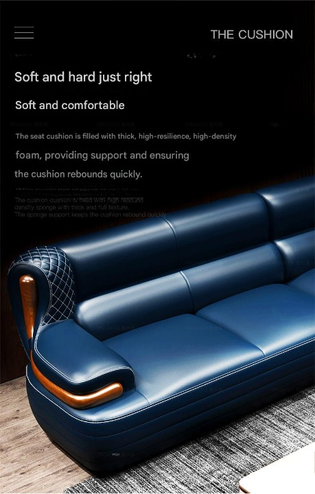 Luxury L-Shaped Leather Sofa Set with Ottoman