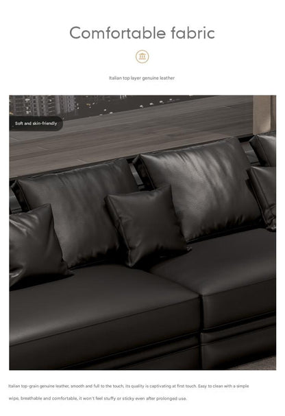 Luxury L-Shaped Leather Sectional Sofa Set