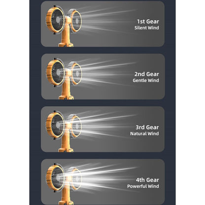 8000mAh F7300 Double headed Outdoor Camping Fan