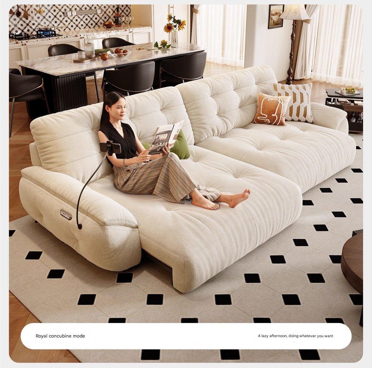 Luxury Multifunctional Retractable Fabric Sofa Bed With USB Charging