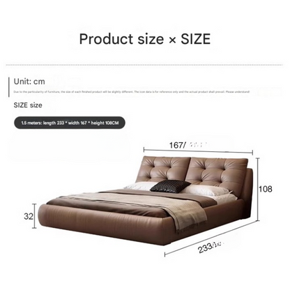 Italian Luxury Soft Leather Double Bed