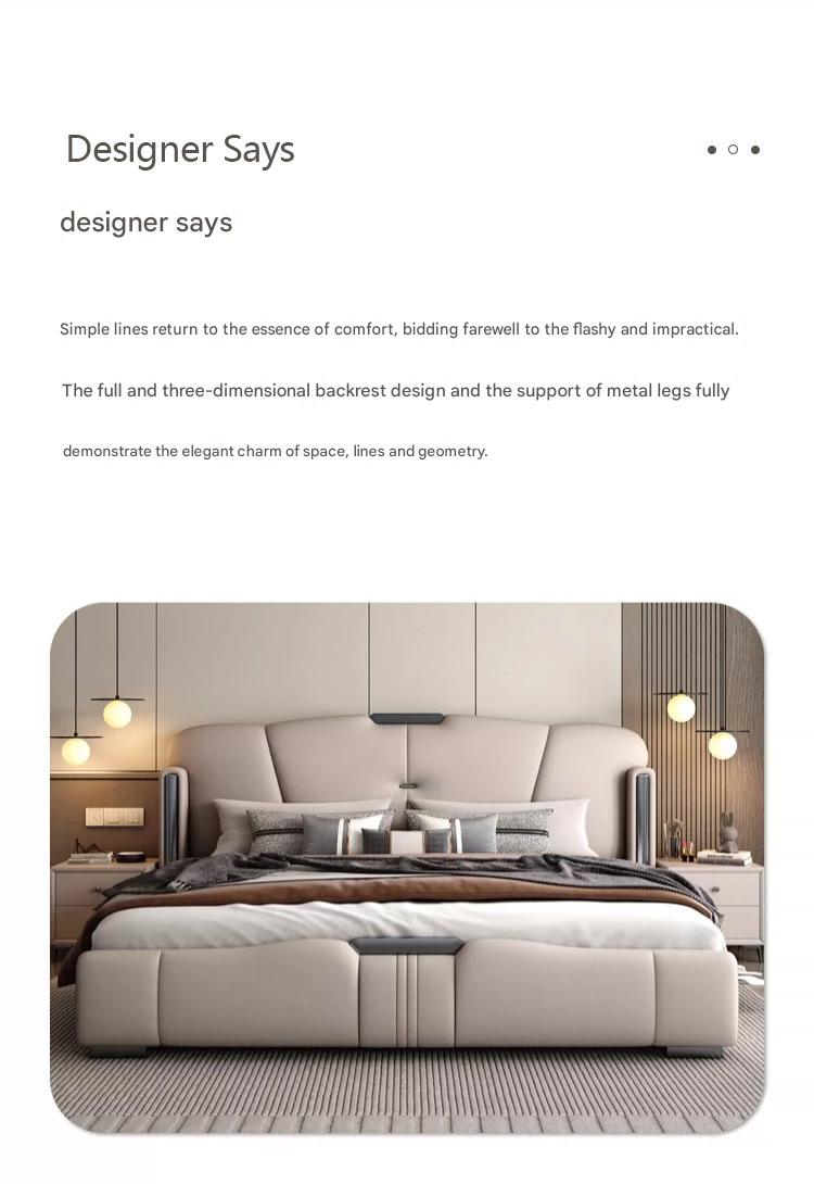 Modern Light Luxury Leather Bed