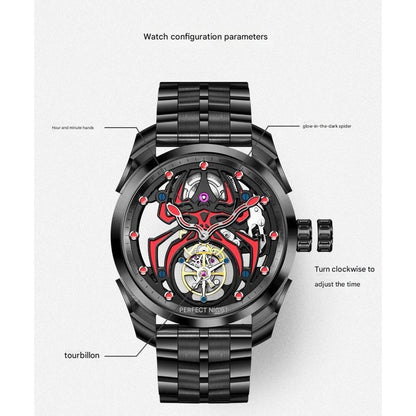 IDEALKNIGHT Spider Luminous Tourbillon Mechanical Mens Watch