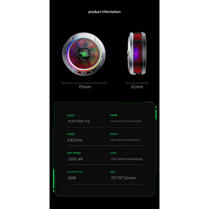 PLEXTONE EX3 Pro 36W Magnetic Phone Cooler