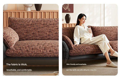 Modern Extra Large Fabric Sofa with Goose Down Cushions