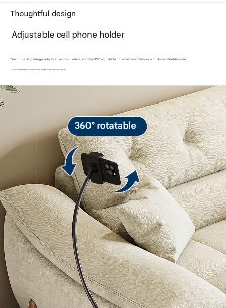 Modern Electric Chenille Lounge Sofa With Phone Holder