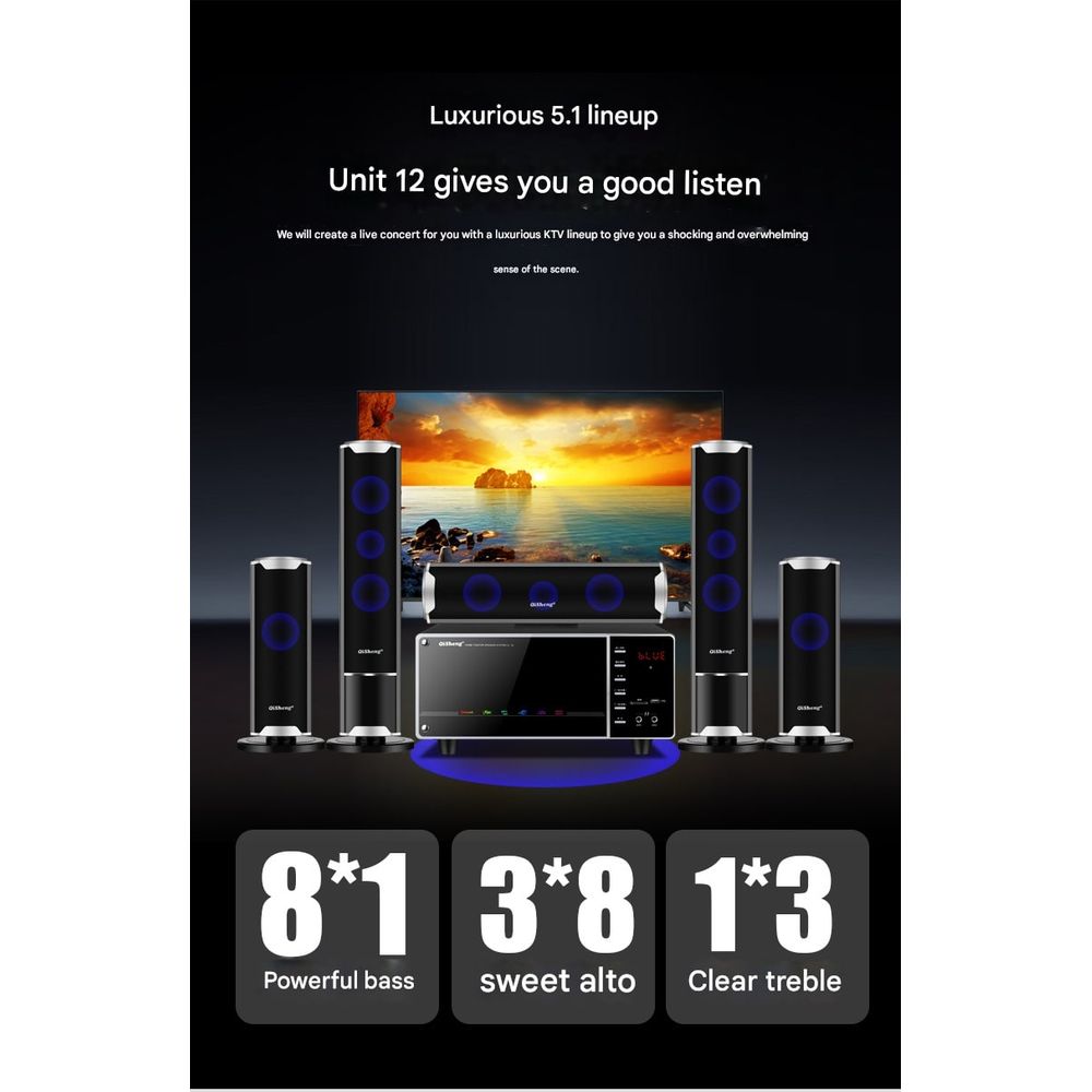 Wireless Surround Speakers Home Theater Full Set