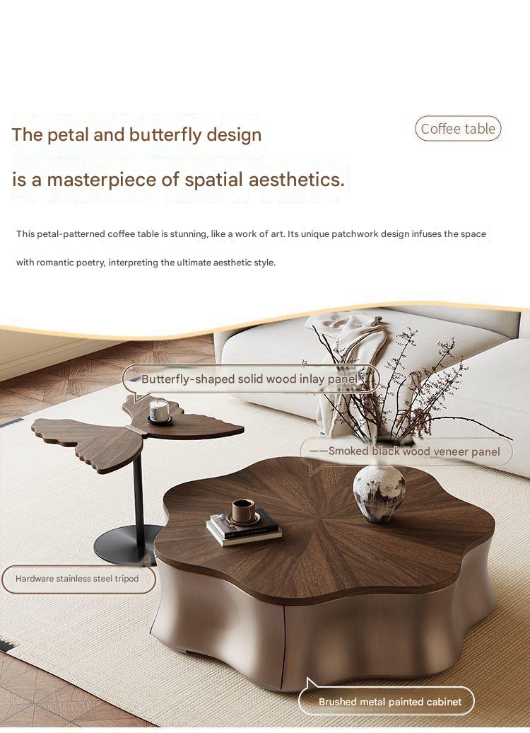 Luxury Italian Cloud Coffee Table With Butterfly Side Table