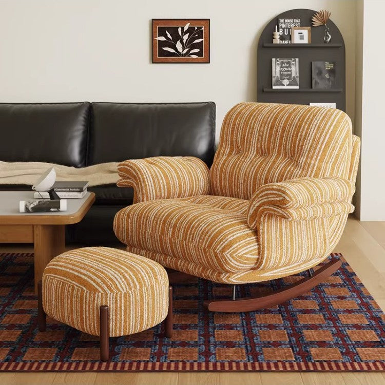 Retro Lazy Rocking Chair with Ottoman