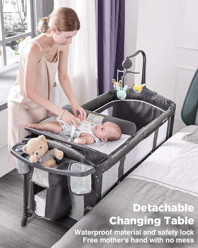 5 in 1 Baby Bedside Sleeper Portable Travel Crib 5