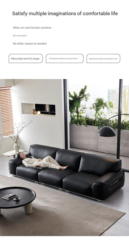 Luxury Leather 3-Seater Sofa