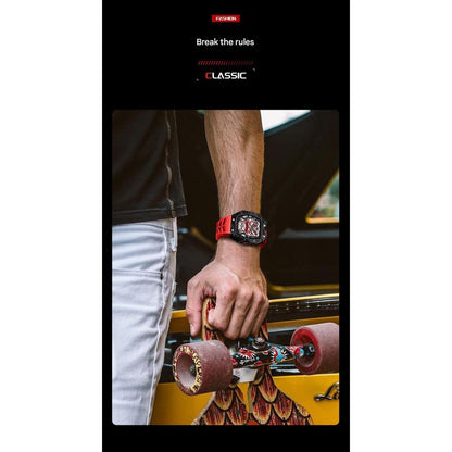 JINLERY Ironman Barrel-Shaped Luminous Mechanical Watch