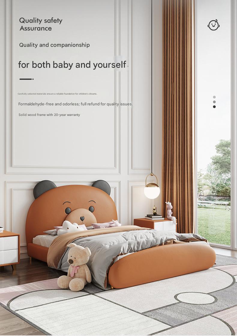 Luxary Teddy Bear Soft Leather Single Bed