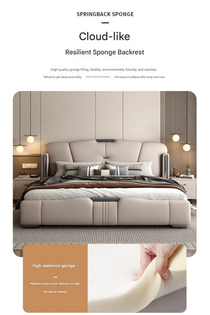 Modern Light Luxury Leather Bed