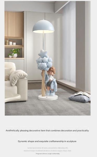 Resin Cartoon Star Boy Floor Lamp With Bluetooth Audio