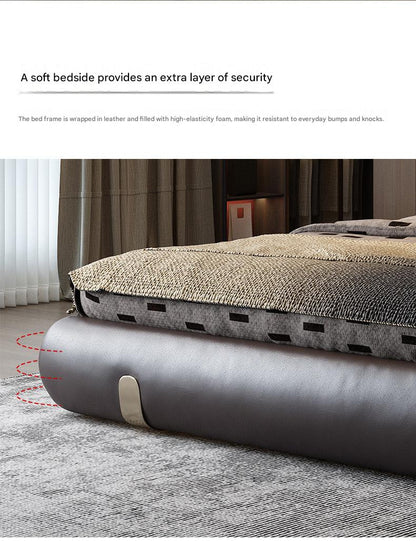 Italian Luxury Leather Sand Dune Double Bed