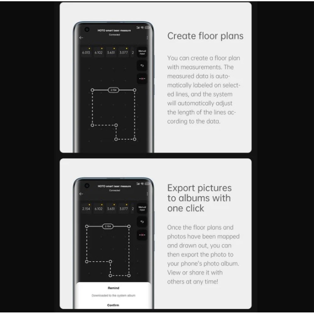 HOTO 30M Smart Laser Rangefinder Ruler