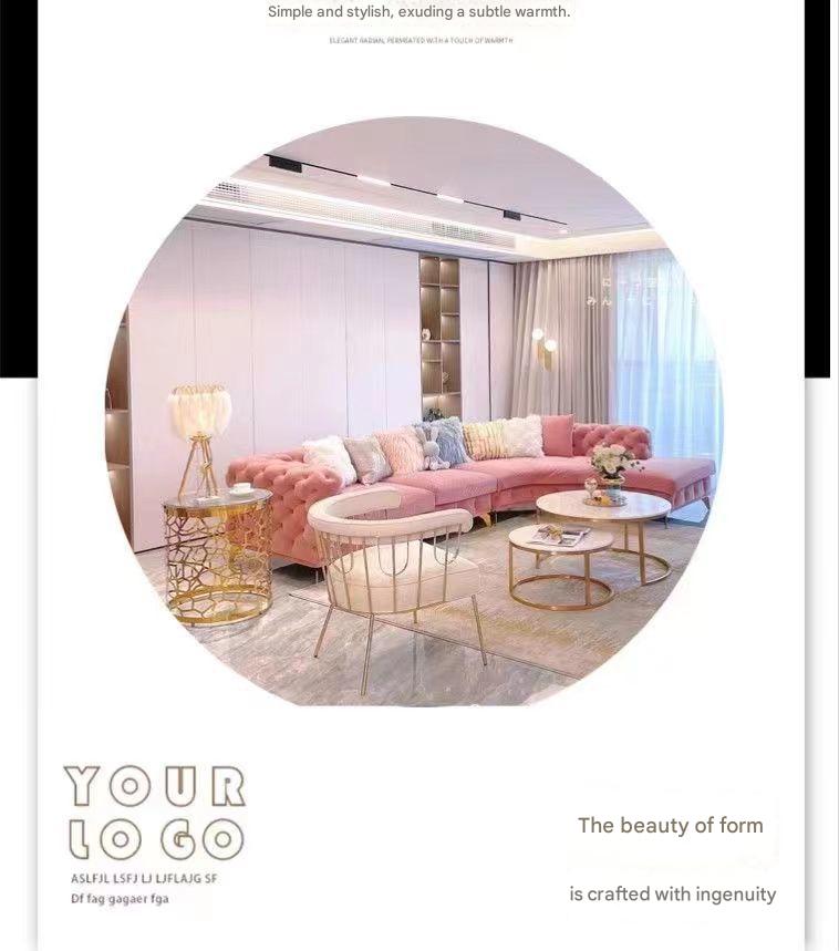 Italian Luxury Buckle Tufted Velvet Sofa Set