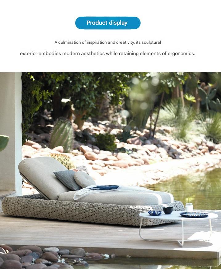 Luxury Outdoor Lounge Bed with Cushions