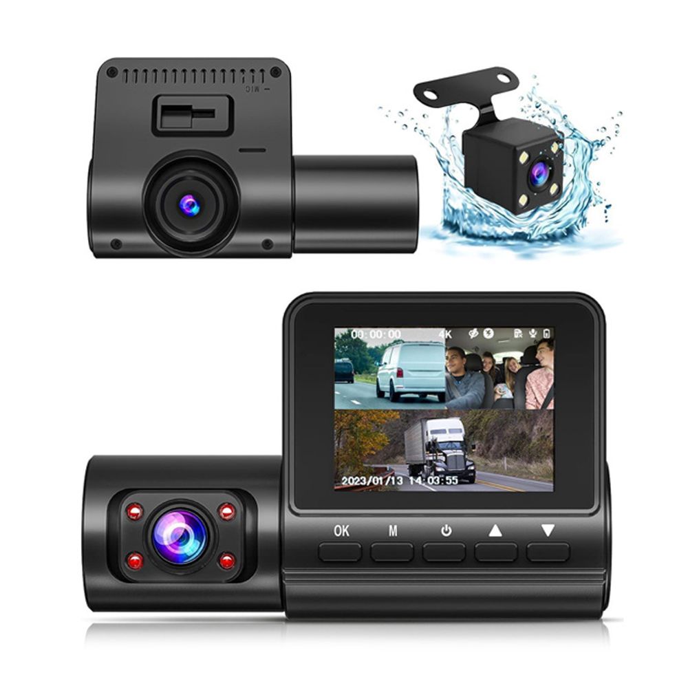M80 Pro 3 Way 4 Lens Driving HD 1080P Recorder