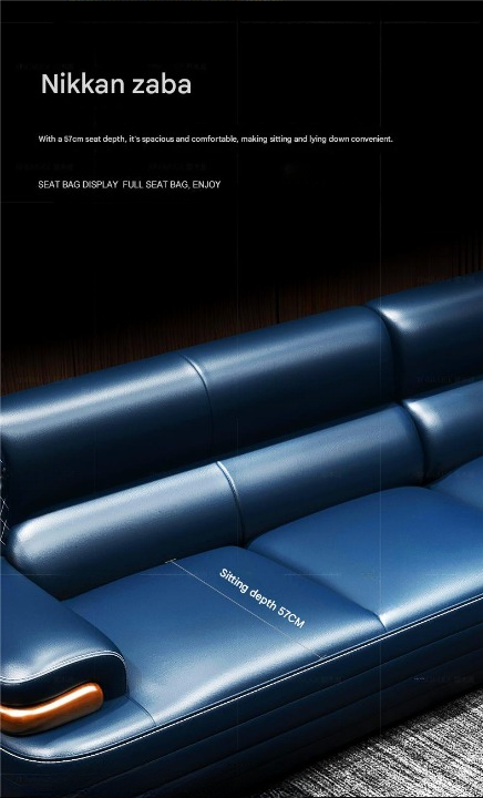 Luxury L-Shaped Leather Sofa Set with Ottoman