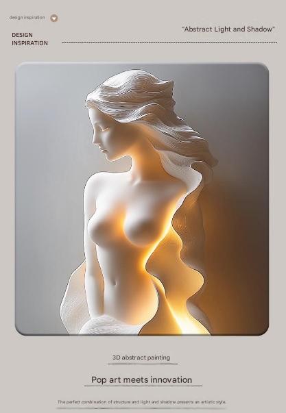 Modern LED Relief Wall Art Painting Frame