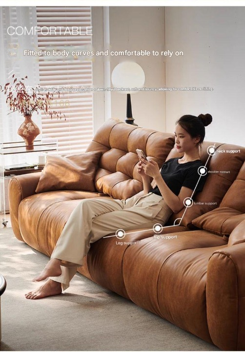 Luxury Leather Sofa With Deep Lounge Seating