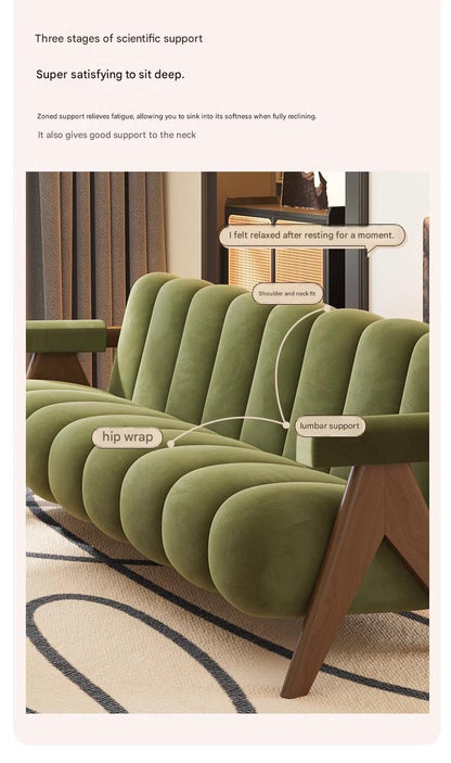 French Retro Sofa Set With Coffee Table Combination