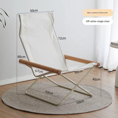 Modern Folding Lounge Chair with Wooden Armrests