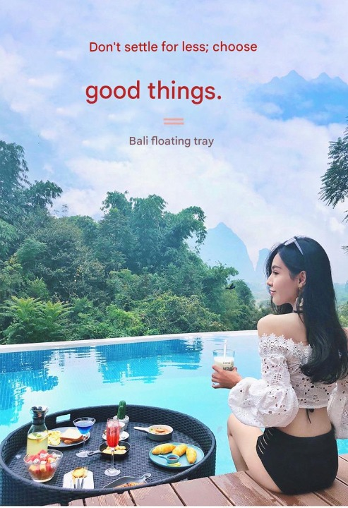 Luxury Rattan Floating Pool Tray