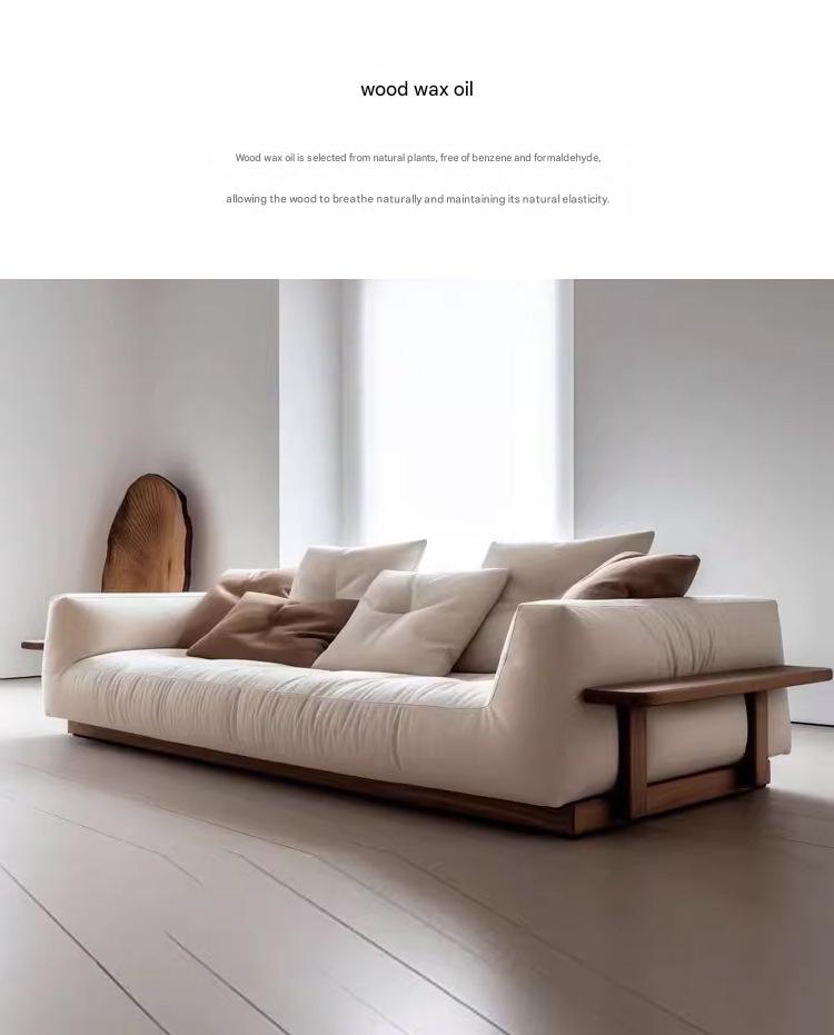Luxary Double Seat Fabric Sofa with Wooden Base Frame