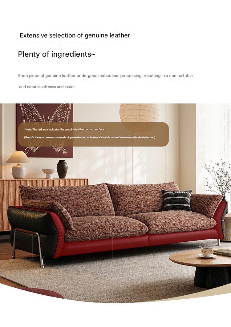 Modern Extra Large Fabric Sofa with Goose Down Cushions