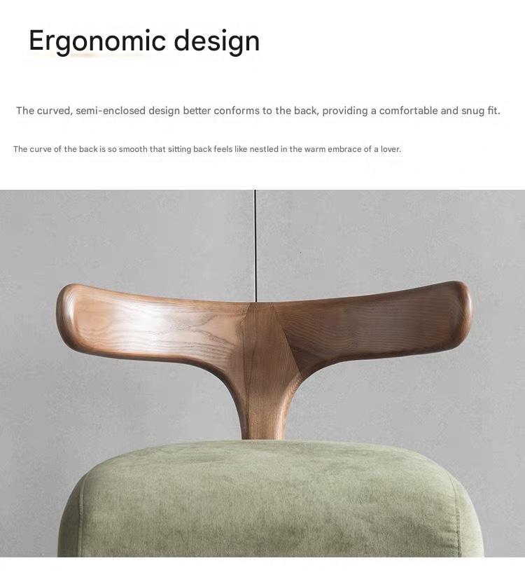 Modern Scandinavian Wooden Stool with Backrest