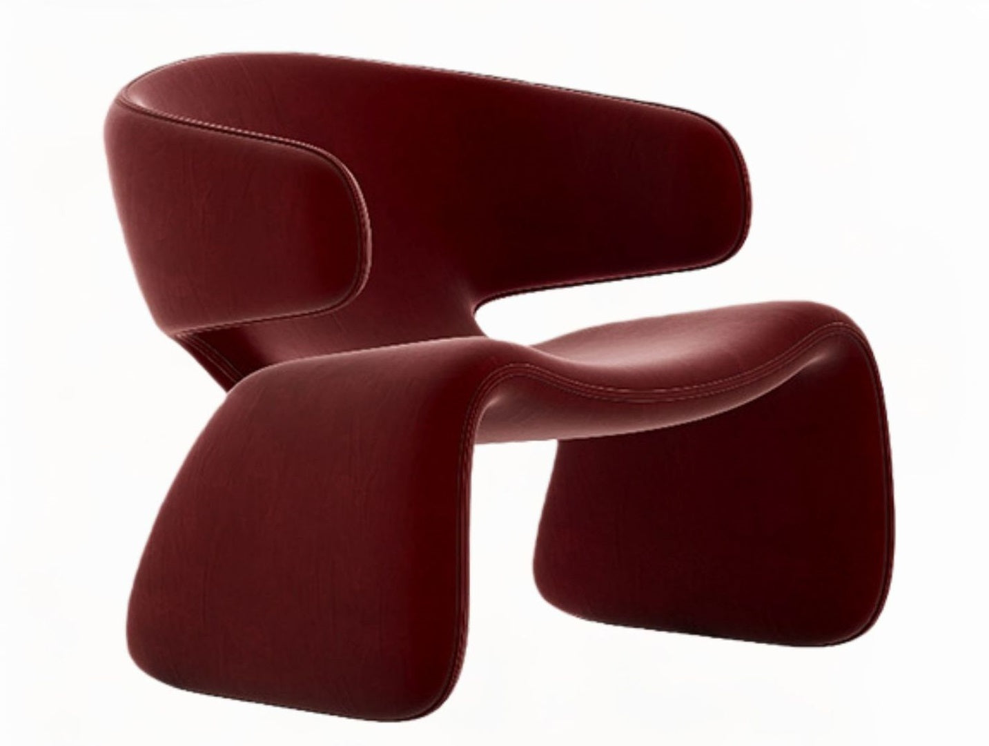 Modern Designer Lounge Chair with Curved Backrest