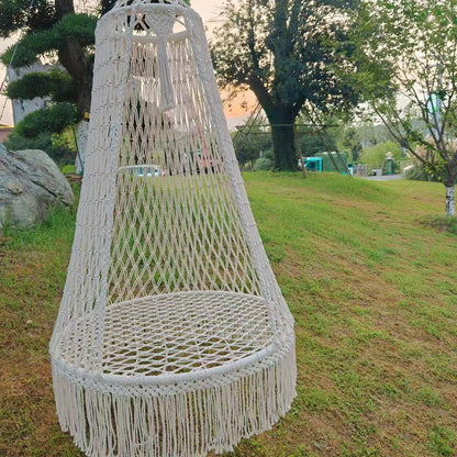 Outdoor Bohemian Hanging Chair with Tassels