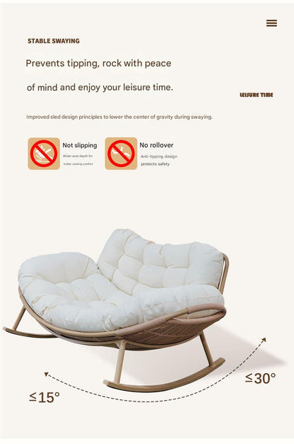 Modern Double Rocking Chair Sofa with Soft Cushion