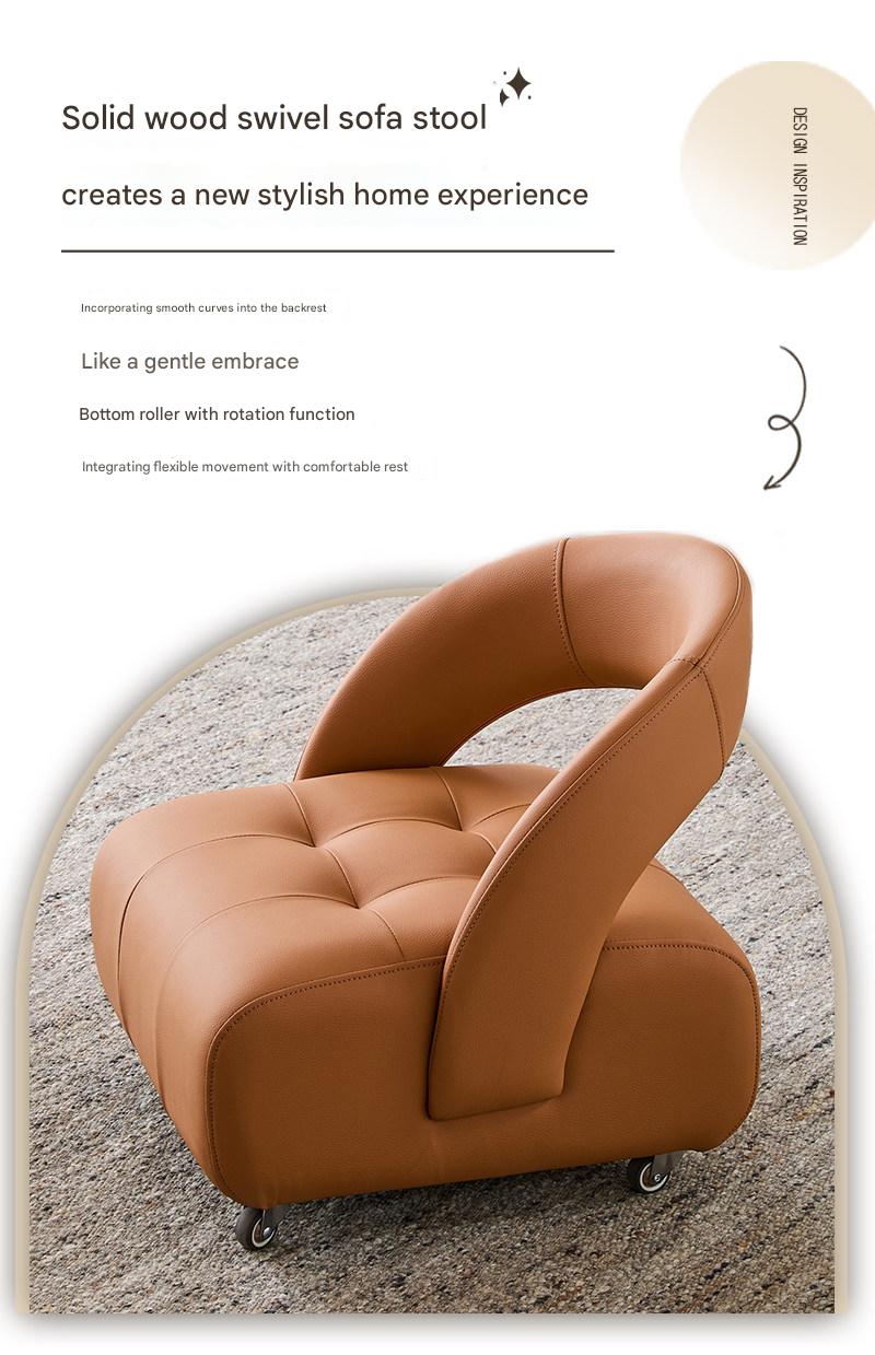 Luxury Swivel Sofa Stool With Wheels