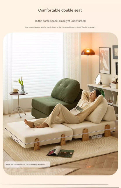 Luxury Fabric Floor Sofa Bed with Backrest