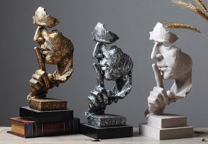 Modern Abstract Face Sculpture Resin Ornament