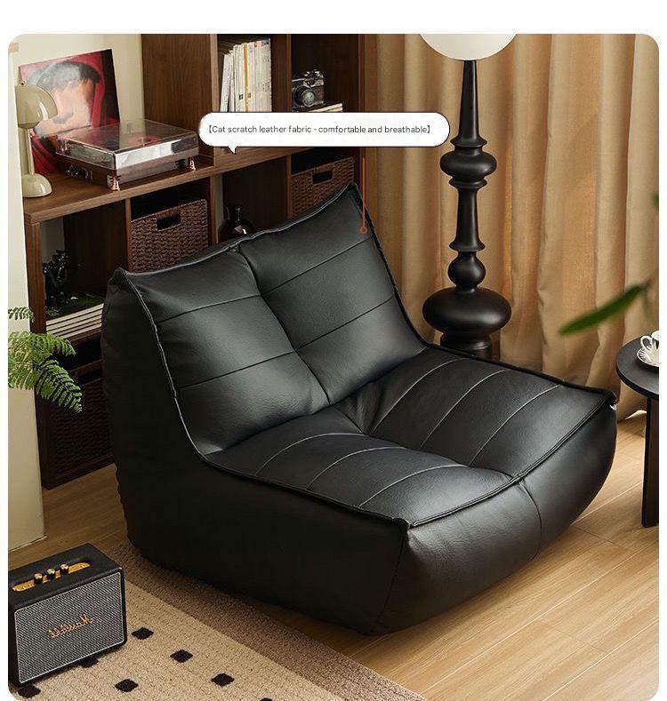 Modern Lazy Single Sofa Chair with Ottoman Footrest