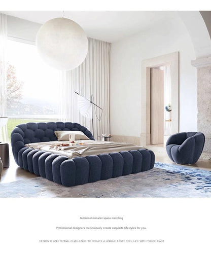Luxury Elegant Teddy Velvet Bubble Bed
