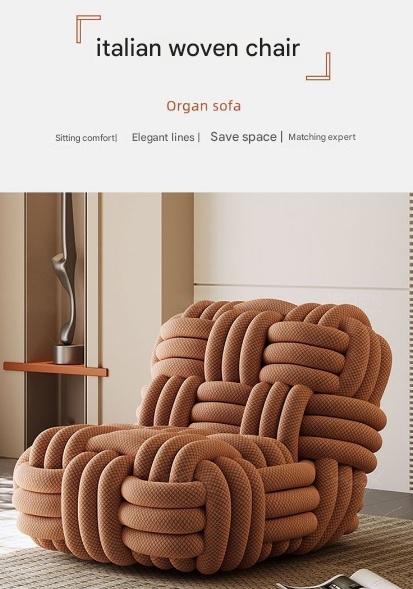 Luxury Italian Woven Knot Sofa Chair