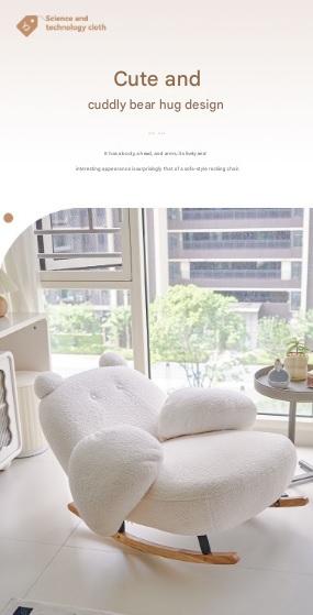 Luxury Teddy Bear Rocking Chair with Adjustable Backrest