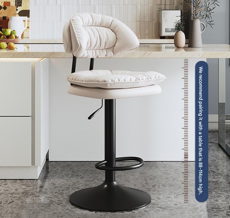 Luxury Adjustable Swivel Bar Chair with Cushioned Backrest