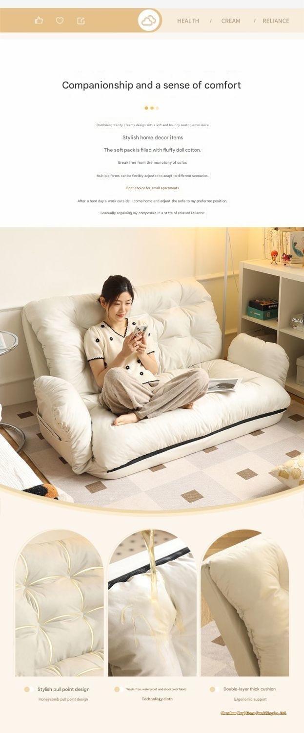 Lazy Folding Floor Sofa Bed With Adjustable Backrest