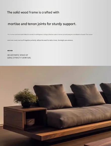 Luxury Wooden Sofa With Thick Cushions
