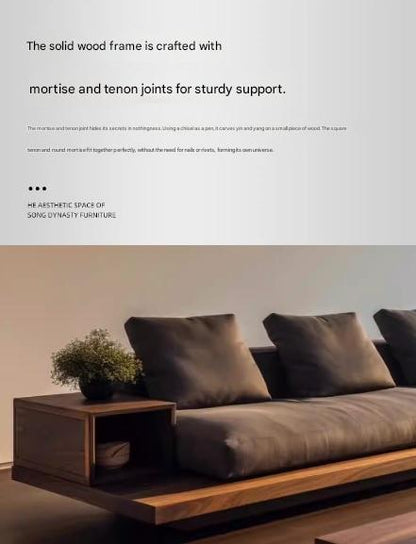 Luxury Wooden Sofa With Thick Cushions