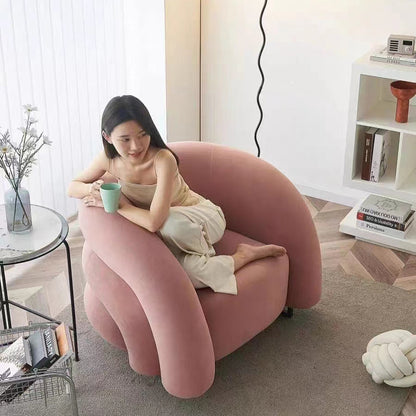 Modern Velvet Accent Chair with Sculptural Curved Design